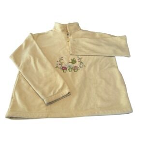 Vintage Northern Reflections Sweater Medium Yellow Cottagecore Floral Gardening